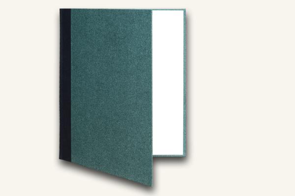 Green music folder, black linen spine, foldable, robust, solid, best quality, high-quality, handmade in Germany, individual, variable, large